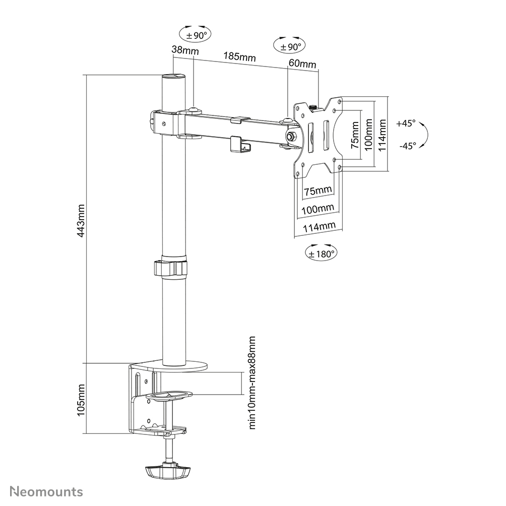 Neomounts Monitor-Tischhalterung